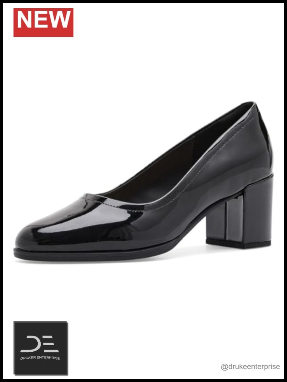 Women's Leather Block Heel Pumps Pull-On Low Heel